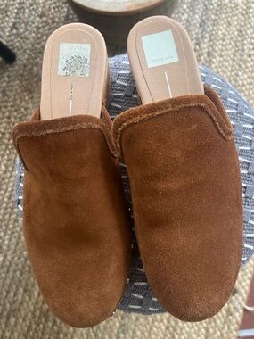 Dolce Vita Cognac Suede Slip-On Mules size 9